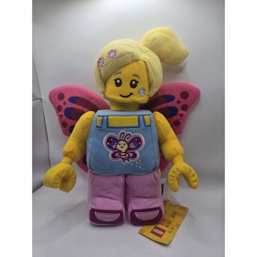 LEGO Plush Butterfly Girl Minifigure Doll Stuffed Toy Wings Pink NWT